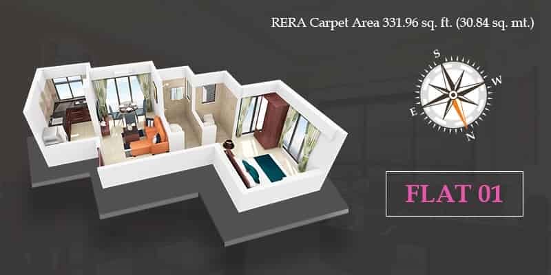 VKLAL HARI 3D Floor Plan Flat 01