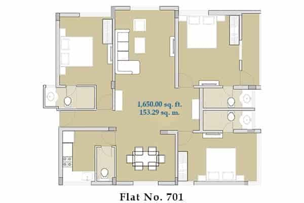 Varsha Apartment - Floor plan flat no. 701