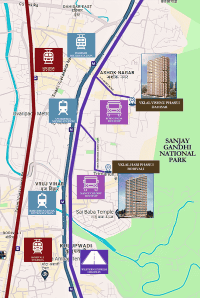 How to reach VKLAL VISHNU PHASE I, Dahisar, Mumbai