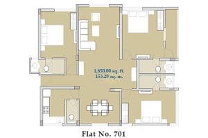 Varsha Apartment – Bangalore – Floor plan flat no. 701